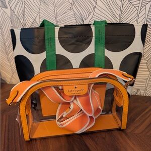 Kate Spade Clare Clear See Through Dome Crossbody Stadium Bag, Tumeric Orange